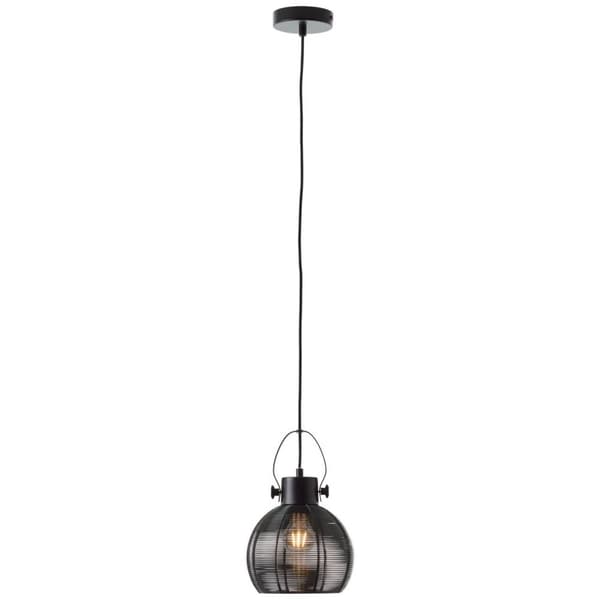 BRILLIANT lampa Sambo pendelljus 20cm svart | 1x A60, E27, 60W, lämplig för normala lampor (ingår ej) | Skala A ++ till E | Justerbar höjd / kabel kan