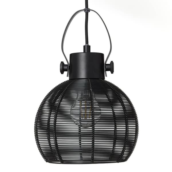 BRILLIANT lampa Sambo pendelljus 20cm svart | 1x A60, E27, 60W, lämplig för normala lampor (ingår ej) | Skala A ++ till E | Justerbar höjd / kabel kan