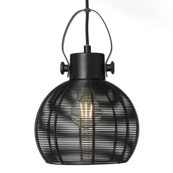 BRILLIANT lampa Sambo pendelljus 20cm svart | 1x A60, E27, 60W, lämplig för normala lampor (ingår ej) | Skala A ++ till E | Justerbar höjd / kabel kan