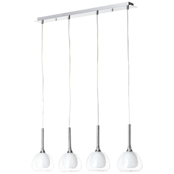 BRILLIANT lampa Hadan pendellampa 4-lågor krom / vit transparent | 4x D45, E14, 40W, lämplig för dropplampor (ingår ej) | Skala A ++ till E | Justerba