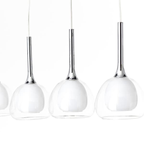 BRILLIANT lampa Hadan pendellampa 4-lågor krom / vit transparent | 4x D45, E14, 40W, lämplig för dropplampor (ingår ej) | Skala A ++ till E | Justerba