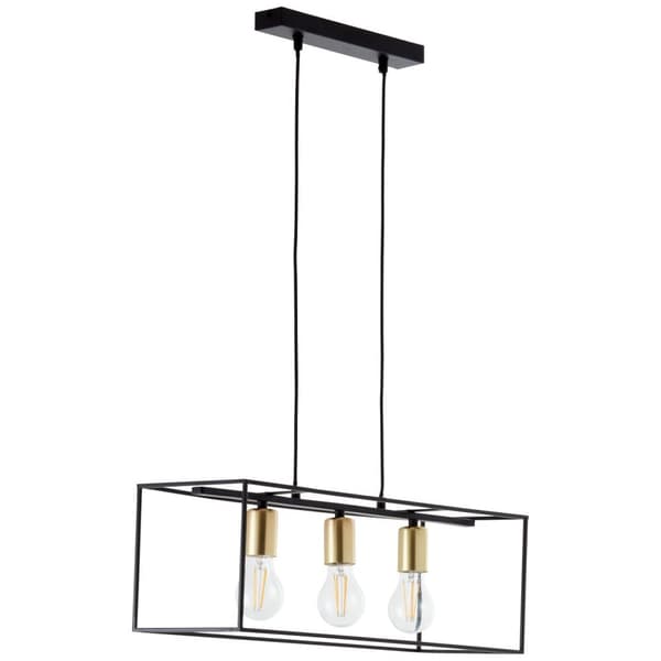 BRILLIANT lampa Arica pendelljus 3-lågor svart / mässing | 3x A60, E27, 60W, lämplig för normala lampor (ingår ej) | Skala A ++ till E | Kabeln kan fö