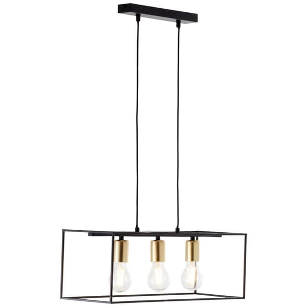 BRILLIANT lampa Arica pendelljus 3-lågor svart / mässing | 3x A60, E27, 60W, lämplig för normala lampor (ingår ej) | Skala A ++ till E | Kabeln kan fö