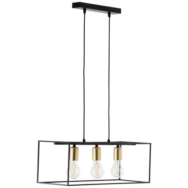 BRILLIANT lampa Arica pendelljus 3-lågor svart / mässing | 3x A60, E27, 60W, lämplig för normala lampor (ingår ej) | Skala A ++ till E | Kabeln kan fö