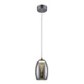 Miniatyrbild 1 av 6: BRILLIANT lampa Metropolis LED-pendelljus 1-flamma krom / rökt glas | 1x 5W LED integrerad COB, 500lm, 3000K | Justerbar höjd / kabel kan förkortas |