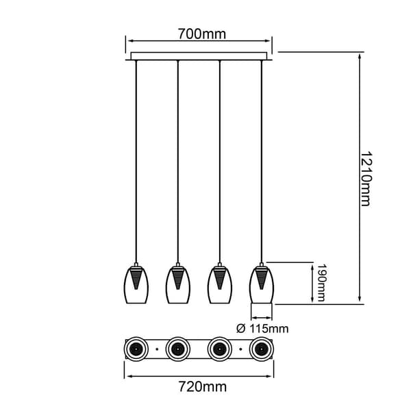 BRILLIANT lampa Metropolis LED pendelljus 4-lågor krom / rökt glas easyDim | 4x 5W LED integrerad COB, 500lm, 3000K | Justerbar höjd / kabel kan förko