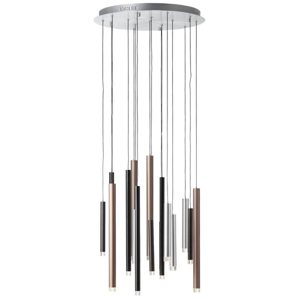 BRILLIANT lampe cembalo LED pendel 16-flammer brun / kaffe | 16x 4W LED integreret, 294lm, 3000K | Dæmpbar i tre trin via vægkontakt | Justerbar højde
