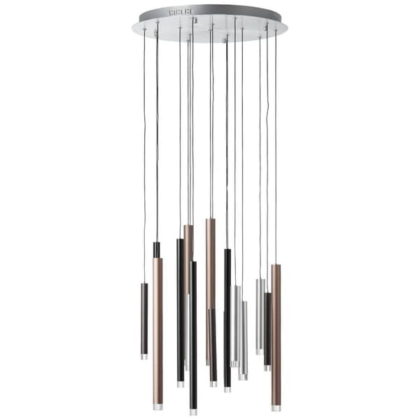 BRILLIANT lampe cembalo LED pendel 16-flammer brun / kaffe | 16x 4W LED integreret, 294lm, 3000K | Dæmpbar i tre trin via vægkontakt | Justerbar højde