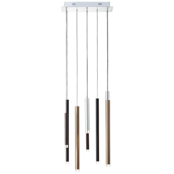 BRILLIANT lampe cembalo LED pendel 8-flammer brun / kaffe | 8x 4W LED integreret, 352lm, 3000K | Dæmpbar i tre trin via vægkontakt | Justerbar højde/k