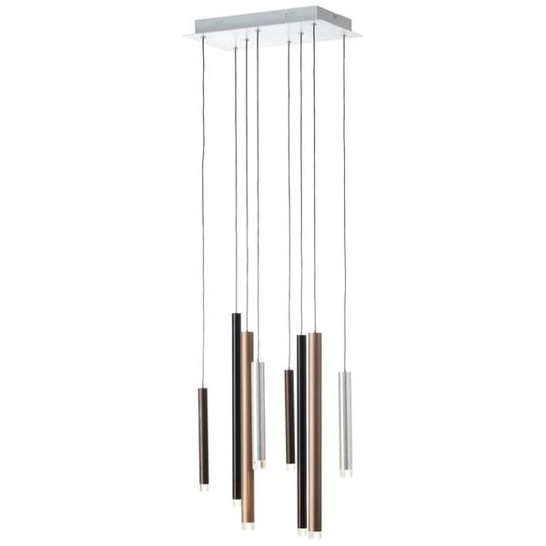 BRILLIANT lampe cembalo LED pendel 8-flammer brun / kaffe | 8x 4W LED integreret, 352lm, 3000K | Dæmpbar i tre trin via vægkontakt | Justerbar højde/k