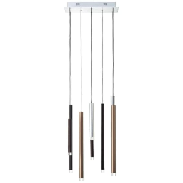 BRILLIANT lampe cembalo LED pendel 8-flammer brun / kaffe | 8x 4W LED integreret, 352lm, 3000K | Dæmpbar i tre trin via vægkontakt | Justerbar højde/k