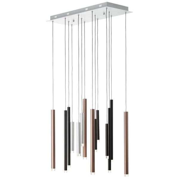 BRILLIANT lamppu cembalo LED-riippuvalaisin 14 liekin ruskea / kahvi | 14x 4W integroitu LED, 293lm, 3000K | Himmennettävä kolmessa vaiheessa seinäkyt