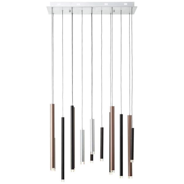 BRILLIANT lamppu cembalo LED-riippuvalaisin 14 liekin ruskea / kahvi | 14x 4W integroitu LED, 293lm, 3000K | Himmennettävä kolmessa vaiheessa seinäkyt