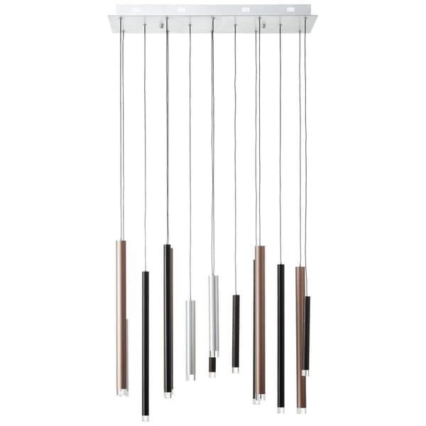 BRILLIANT lamppu cembalo LED-riippuvalaisin 14 liekin ruskea / kahvi | 14x 4W integroitu LED, 293lm, 3000K | Himmennettävä kolmessa vaiheessa seinäkyt