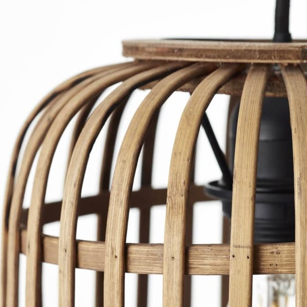 BRILLIANT lampe Woodrow pendel 1-flamme lysebrun | 1x A60, E27, 60W, gf normale lamper n, Ent, | Kablet kan afkortes | Velegnet til LED-lamper