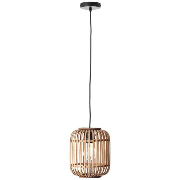 BRILLIANT lampe Woodrow pendel 1-flamme lysebrun | 1x A60, E27, 60W, gf normale lamper n, Ent, | Kablet kan afkortes | Velegnet til LED-lamper