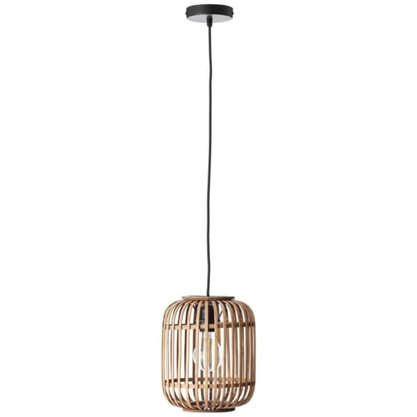 BRILLIANT lampe Woodrow pendel 1-flamme lysebrun | 1x A60, E27, 60W, gf normale lamper n, Ent, | Kablet kan afkortes | Velegnet til LED-lamper