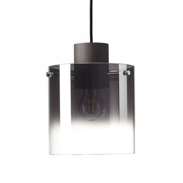 BRILLIANT lampuu Beth riippuvalaisin 20 cm kahvi / savulasi | 1x A60, E27, 60W, gf normaalit lamput n, Ent, | Säädettävä korkeus / kaapelia voidaan ly