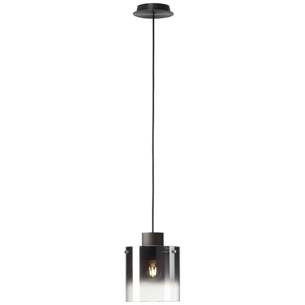 BRILLIANT lampuu Beth riippuvalaisin 20 cm kahvi / savulasi | 1x A60, E27, 60W, gf normaalit lamput n, Ent, | Säädettävä korkeus / kaapelia voidaan ly