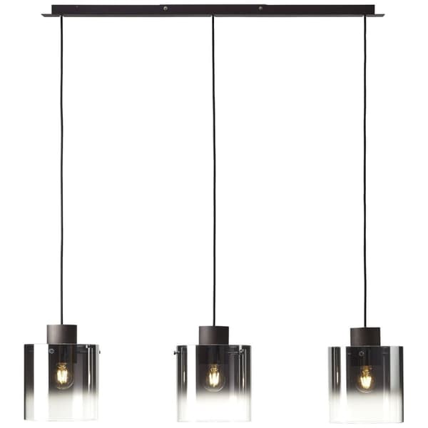 BRILLIANT lampa Beth pendelljus 3-lågor kaffe / rökt glas | 3x A60, E27, 60W, gf normala lampor n, Ent, | Justerbar höjd / kabel kan förkortas | Lämpl