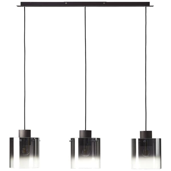 BRILLIANT lampa Beth pendelljus 3-lågor kaffe / rökt glas | 3x A60, E27, 60W, gf normala lampor n, Ent, | Justerbar höjd / kabel kan förkortas | Lämpl