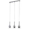 Miniatyrbillede 4 af 11: BRILLIANT lampe Hadan pendel 3-flammer røg / gennemsigtig / krom | 3x D45, E14, 40W, velegnet til dryplamper medfølger ikke Justerbar højde/kabel kan