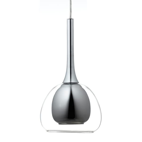 BRILLIANT lampe Hadan pendel 3-flammer røg / gennemsigtig / krom | 3x D45, E14, 40W, velegnet til dryplamper medfølger ikke Justerbar højde/kabel kan