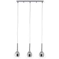 Miniatyrbillede 8 af 11: BRILLIANT lampe Hadan pendel 3-flammer røg / gennemsigtig / krom | 3x D45, E14, 40W, velegnet til dryplamper medfølger ikke Justerbar højde/kabel kan