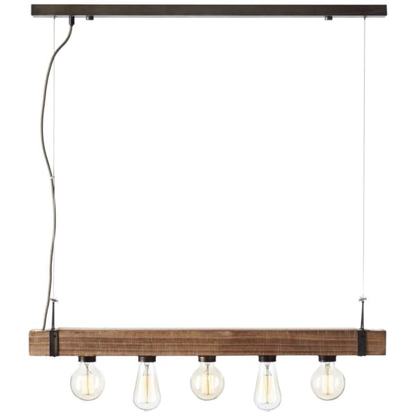 BRILLIANT lampuu Woodhill riippuvalaisin 5-liekkinen antiikki / musta | 5x A60, E27, 30W, gf normaalit lamput n, Ent, | Korkeus säädettävissä | Sopii