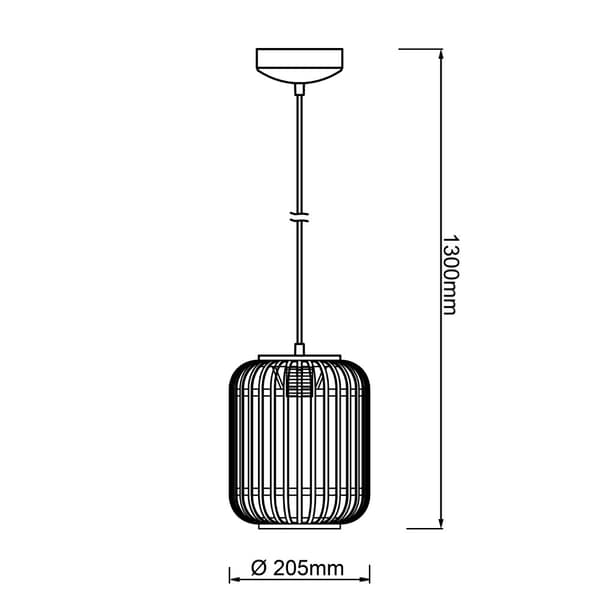 BRILLIANT Woodrow loftslampe 1-flamme 21cm mørkt træ / sort indendørsbelysning, loftslamper | 1x A60, E27, 60W, egnet til standardlamper (medfølger ik