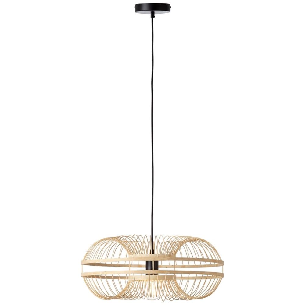 BRILLIANT Busan taklampa 48cm svart / naturliga inomhuslampor, taklampor | 1x A60, E27, 40W, lämplig för vanliga lampor (ingår ej) | A ++ | Justerbar