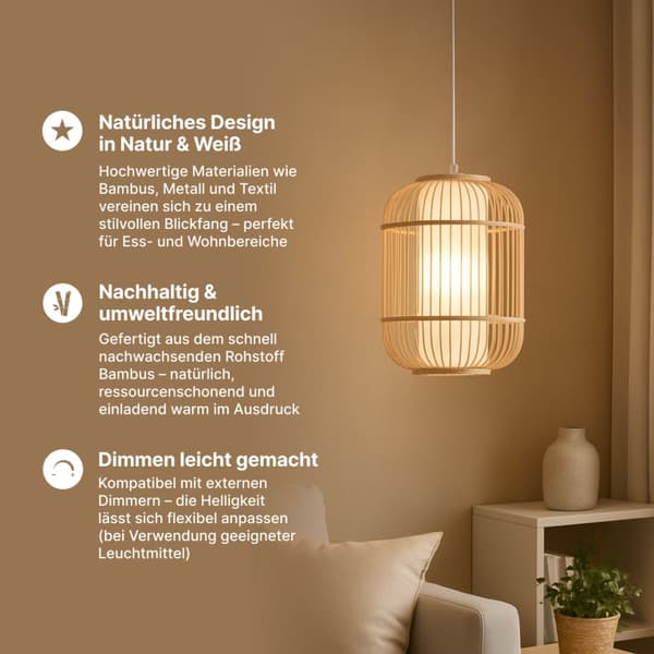 BRILLIANT Bones loftslampe 30cm naturlige / hvide indendørs lamper, loftslamper | 1x A60, E27, 40W, egnet til standardlamper (medfølger ikke) | A ++ |