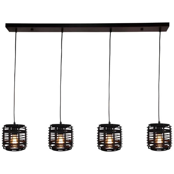 BRILLIANT Crosstown loftslampe 4-flammet træ mørk / sort Indendørs lamper, loftslamper, serier | 4x A60, E27, 40W, egnet til standardlamper (medfølger