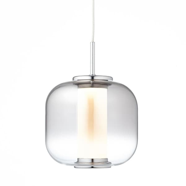 BRILLIANT Rafa LED-pendellampa 1-låga krom / rökt glas inomhusbelysning, pendellampor | 1x 7W integrerad LED, (ljusflöde: 437lm, ljusfärg: 3000K) | A