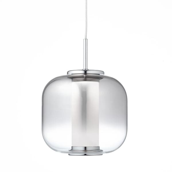 BRILLIANT Rafa LED-pendellampa 1-låga krom / rökt glas inomhusbelysning, pendellampor | 1x 7W integrerad LED, (ljusflöde: 437lm, ljusfärg: 3000K) | A