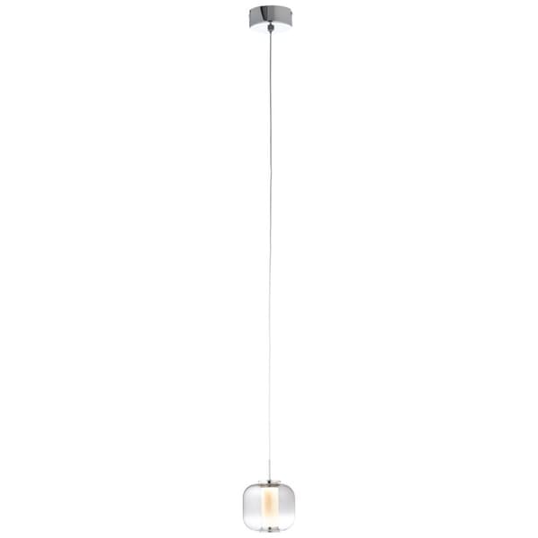BRILLIANT Rafa LED-pendellampa 1-låga krom / rökt glas inomhusbelysning, pendellampor | 1x 7W integrerad LED, (ljusflöde: 437lm, ljusfärg: 3000K) | A