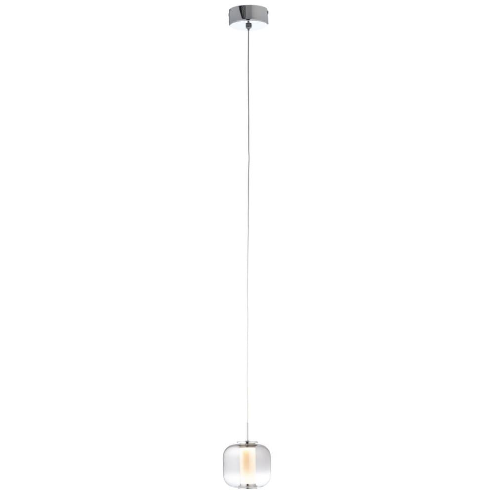 BRILLIANT Rafa LED-pendellampa 1-låga krom / rökt glas inomhusbelysning, pendellampor | 1x 7W integrerad LED, (ljusflöde: 437lm, ljusfärg: 3000K) | A
