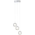 Pikkukuva 1 / 8: BRILLIANT Rafa LED-riippuvalaisin 3-liekki, pyöreä kromi / savulasihelat, riippuvalaisimet, pyöreä | 3x 5,67W integroitu LED, (valovirta: 528lm, valon