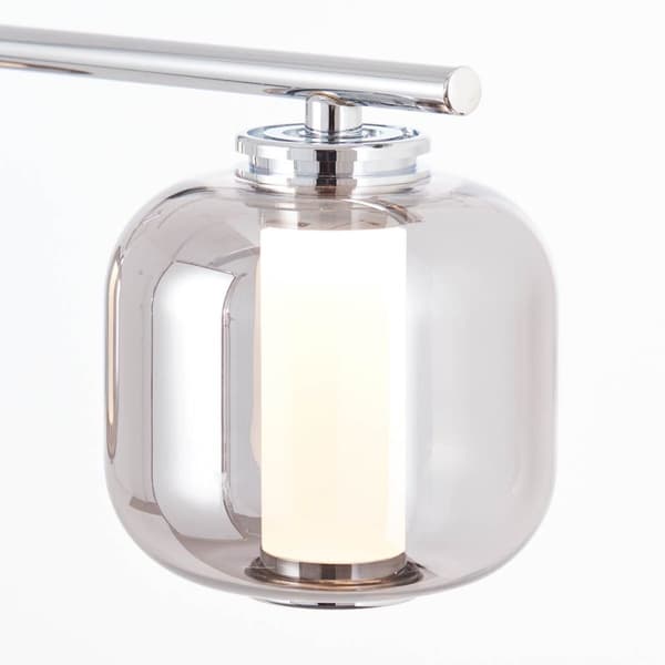 BRILLIANT Rafa LED pendel 3-flammer barer krom / røget glas interiør lamper, pendel, barer | 3x 5,6W integreret LED, (lysstrøm: 697lm, lysfarve: 3000K