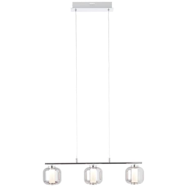 BRILLIANT Rafa LED pendel 3-flammer barer krom / røget glas interiør lamper, pendel, barer | 3x 5,6W integreret LED, (lysstrøm: 697lm, lysfarve: 3000K