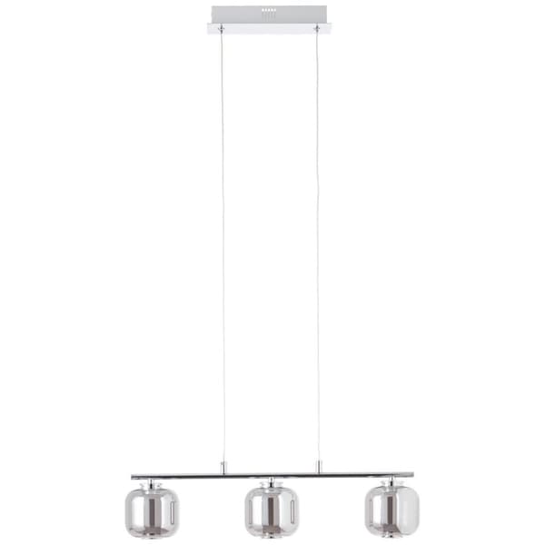 BRILLIANT Rafa LED pendel 3-flammer barer krom / røget glas interiør lamper, pendel, barer | 3x 5,6W integreret LED, (lysstrøm: 697lm, lysfarve: 3000K