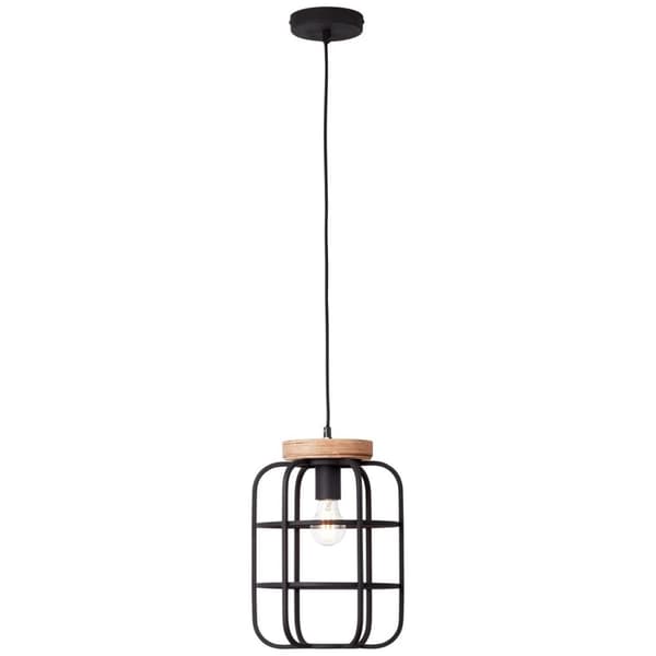 BRILLIANT lampe, Gwen loftslampe 1-flamme antik træ / sort korund, metal / træ, 1x A60, E27, 40W, standard lamper (medfølger ikke), A ++