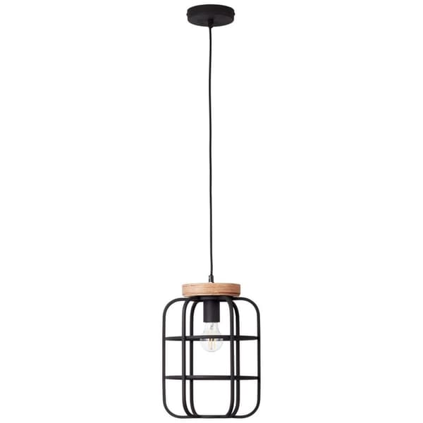BRILLIANT lampe, Gwen loftslampe 1-flamme antik træ / sort korund, metal / træ, 1x A60, E27, 40W, standard lamper (medfølger ikke), A ++