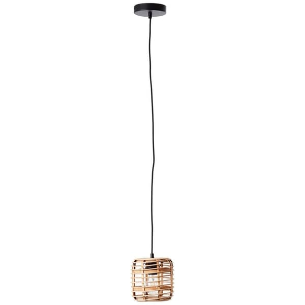 BRILLIANT lampe, Crosstown loftlampe 16 cm lys træ/sort, bambus/metal, 1x A60, E27, 40W, standard lamper (medfølger ikke), A++
