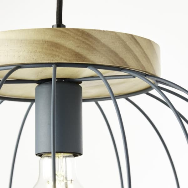 BRILLIANT lampe, Sorana loftlampe 1-flamme turkis, metal/træ, 1x A60, E27, 40W, standard lamper (medfølger ikke), A++