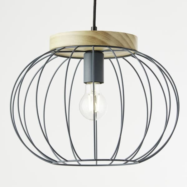 BRILLIANT lampe, Sorana loftlampe 1-flamme turkis, metal/træ, 1x A60, E27, 40W, standard lamper (medfølger ikke), A++