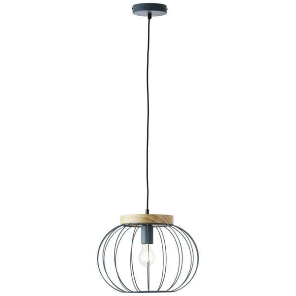 BRILLIANT lampe, Sorana loftlampe 1-flamme turkis, metal/træ, 1x A60, E27, 40W, standard lamper (medfølger ikke), A++