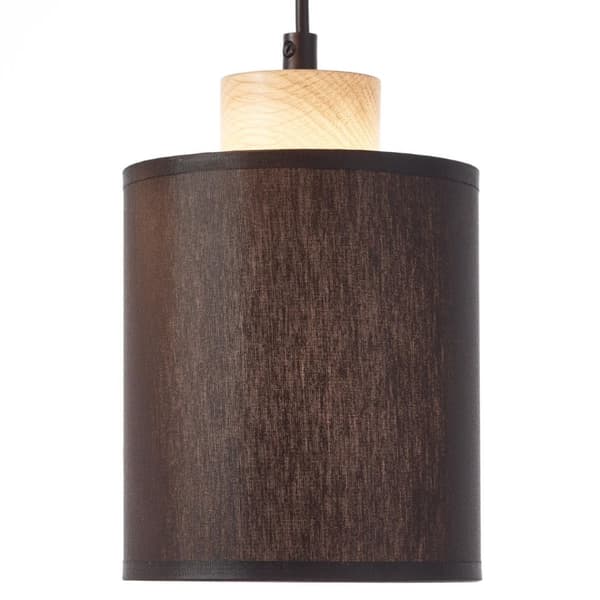 BRILLIANT lampa, Vonnie taklampa 4-lågor svart / träfärgad, metall / trä / textil, 4x A60, E27, 25W, normala lampor (ingår ej), A ++