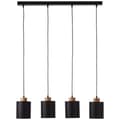 Miniatyrbild 2 av 8: BRILLIANT lampa, Vonnie taklampa 4-lågor svart / träfärgad, metall / trä / textil, 4x A60, E27, 25W, normala lampor (ingår ej), A ++