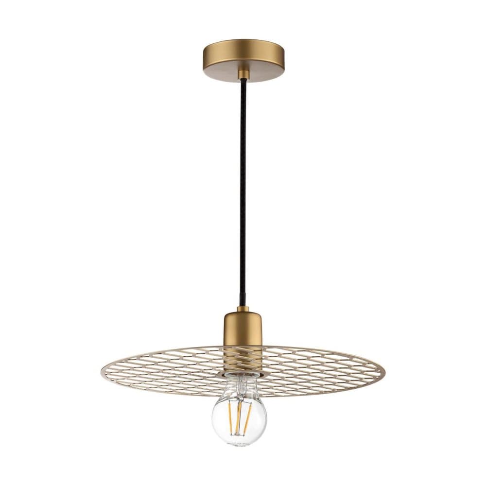 BRILLIANT lampa, Bertha taklampa 30cm guld matt, 1x A60, E27, 40W, kabel går att förkorta / justerbar i höjdled